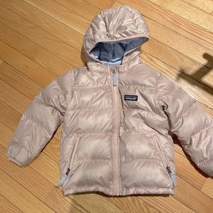 Patagonia Light Pink Down Puffer Winter Coat, size 3T